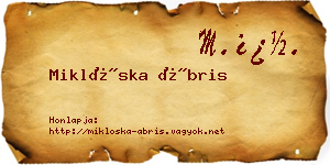 Miklóska Ábris névjegykártya